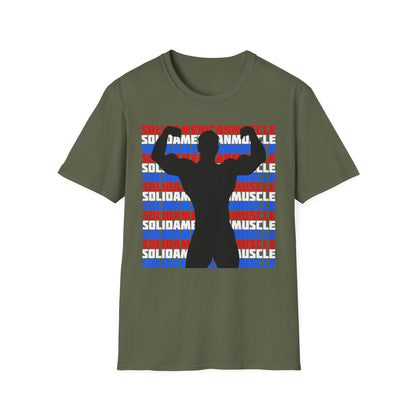 Solid American Muscle - Double Front Bicep Flex Silhouette T-Shirt