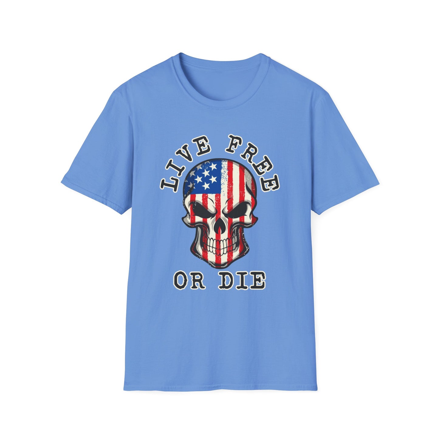Patriot Collection - Live Free or Die - USA Skull - T-Shirt