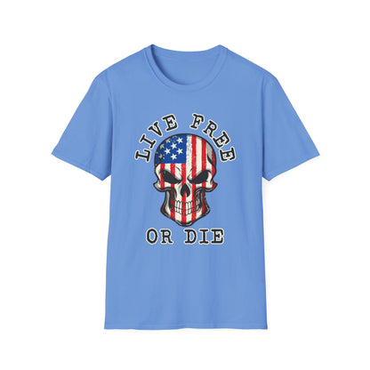 Patriot Collection - Live Free or Die - USA Skull - T-Shirt