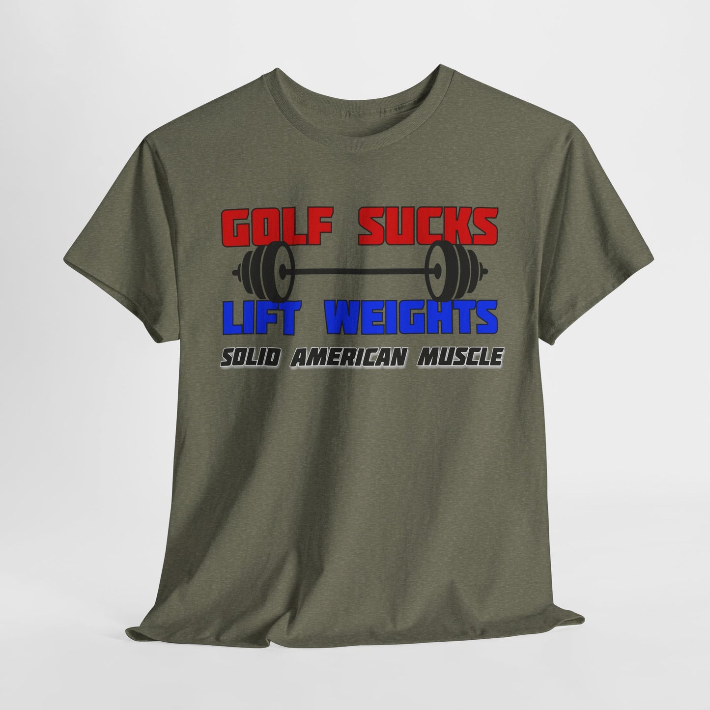 Solid American Muscle - Golf Sucks LIft Weights T-Shirt