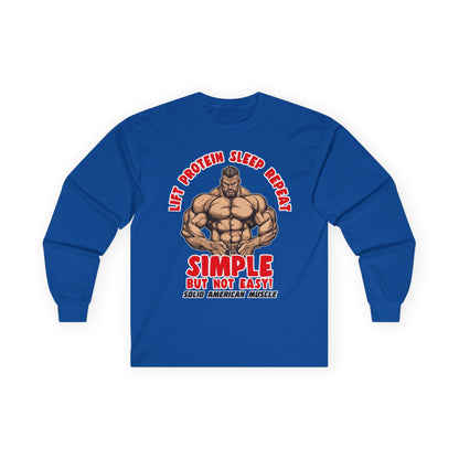 Solid American Muscle - Simple But Not Easy - Long Sleeve T-Shirt
