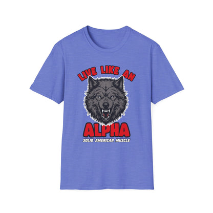 Solid American Muscle - Live Like an Alpha - Gray Wolf T-Shirt