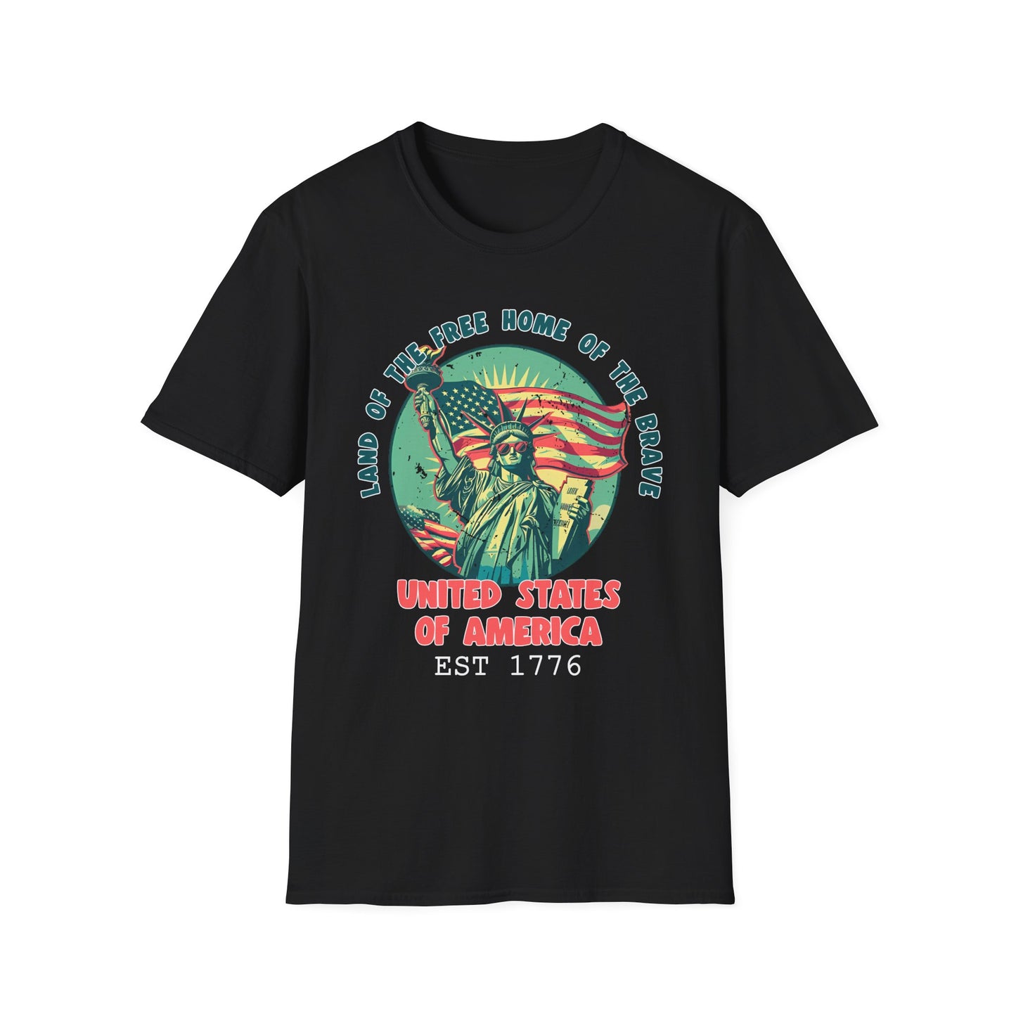 Patriot Collection - Land of the Free Home of the Brave - Statue of Liberty Patriotic T-Shirt