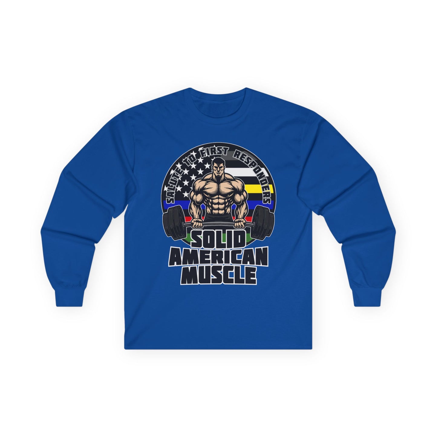 Solid American Muscle - Salute to First Responders - Logo Long Sleeve Tee