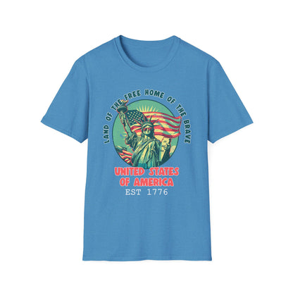 Patriot Collection - Land of the Free Home of the Brave - Statue of Liberty Patriotic T-Shirt