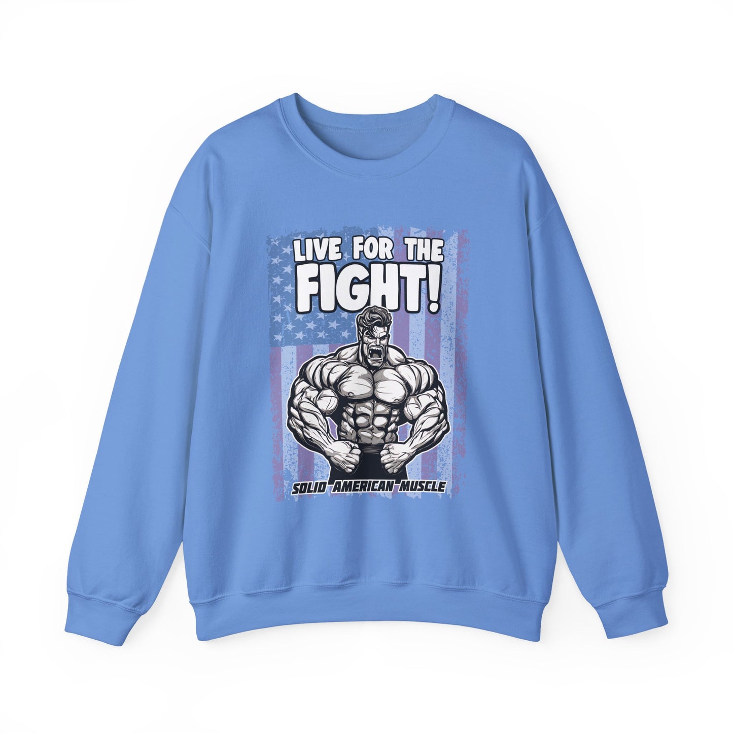 Solid American Muscle - Live For The Fight - USA Flag Sweatshirt