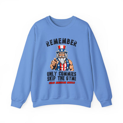 Solid American Muscle - Only Commies Skip the Gym! - Uncle Sam Sweatshirt