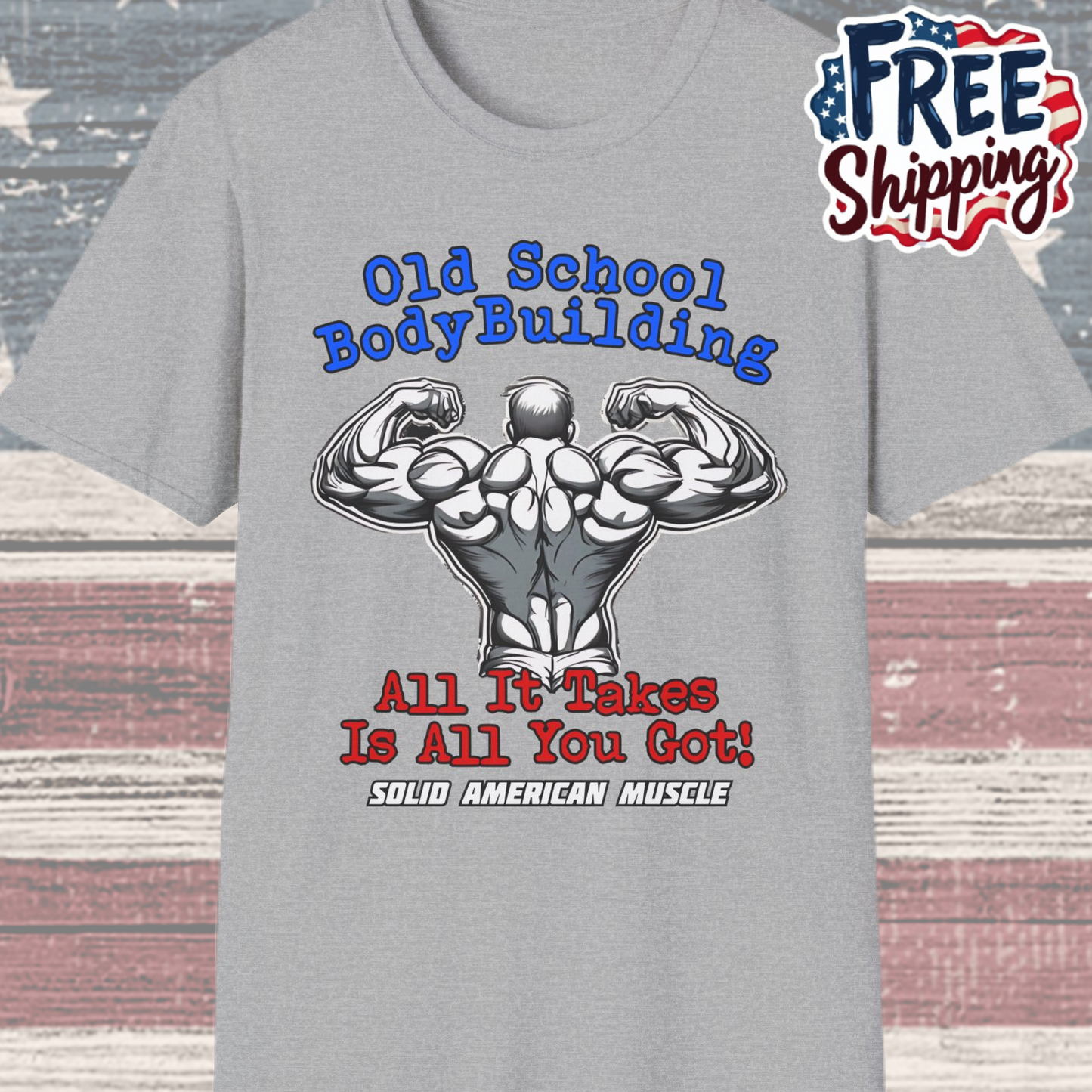 Solid American Muscle - Old School Bodybuilding T-Shirt