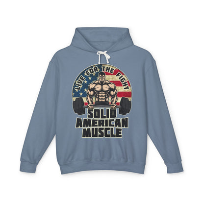 Solid American Muscle - Live for the Fight - Rustic Logo - Gym Hoodie / Pullover