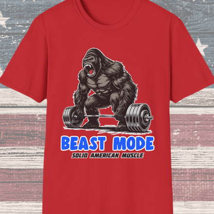 Solid American Muscle - Beast Mode - Silverback Gorilla T-Shirt
