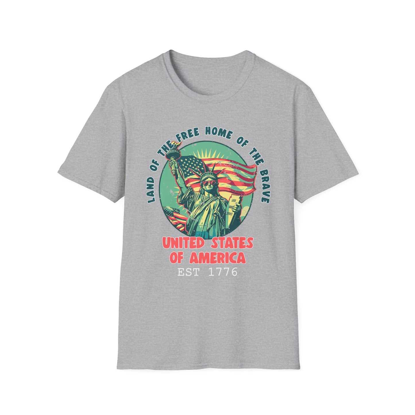 Patriot Collection - Land of the Free Home of the Brave - Statue of Liberty Patriotic T-Shirt