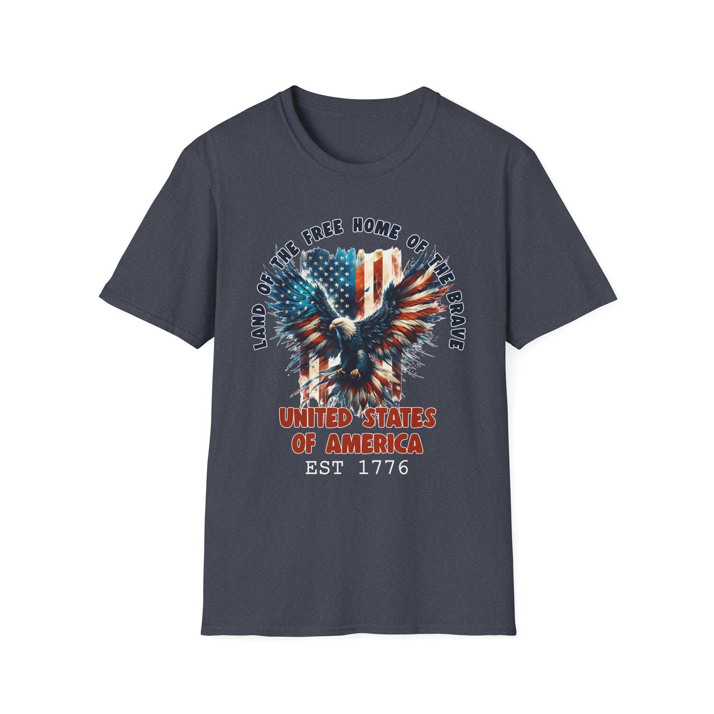 Patriot Collection - Land of the Free Home of the Brave - USA Flag Eagle T-Shirt