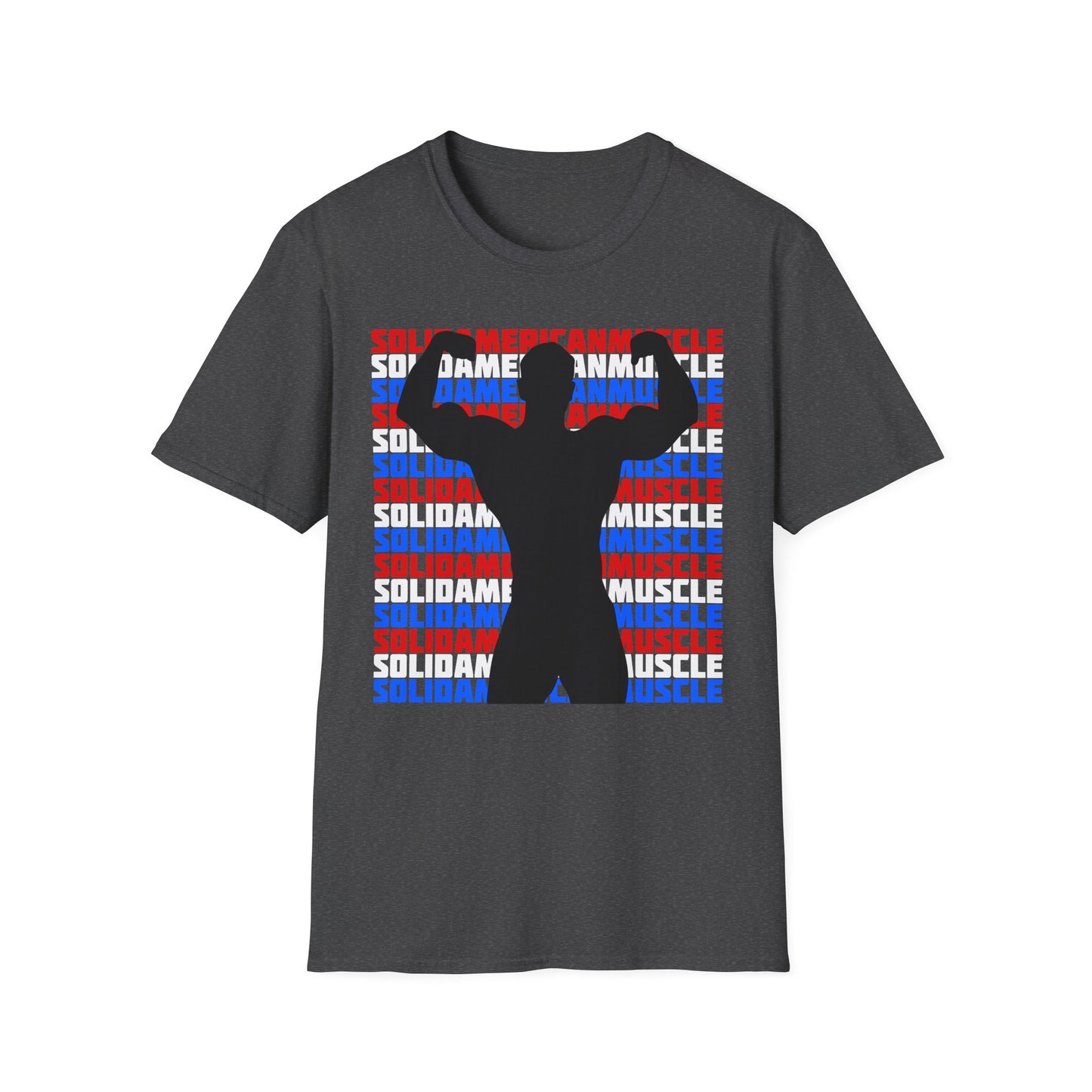 Solid American Muscle - Double Front Bicep Flex Silhouette T-Shirt