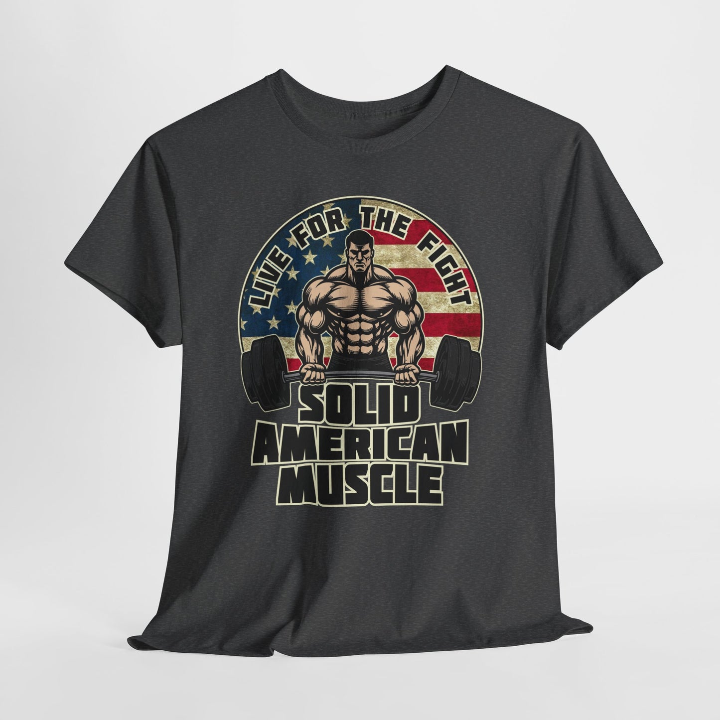 Solid American Muscle - Live for the Fight - Rustic Logo - Budget T-Shirt / Pump Cover
