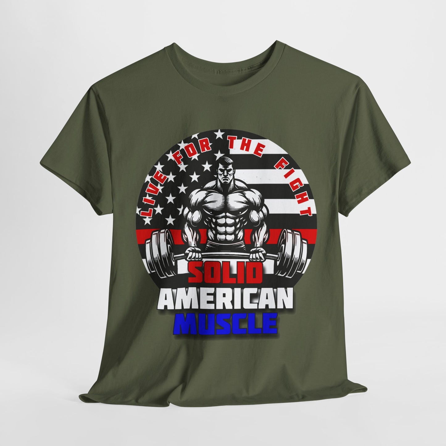 Solid American Muscle - Thin Red Line Tribute Logo T-Shirt