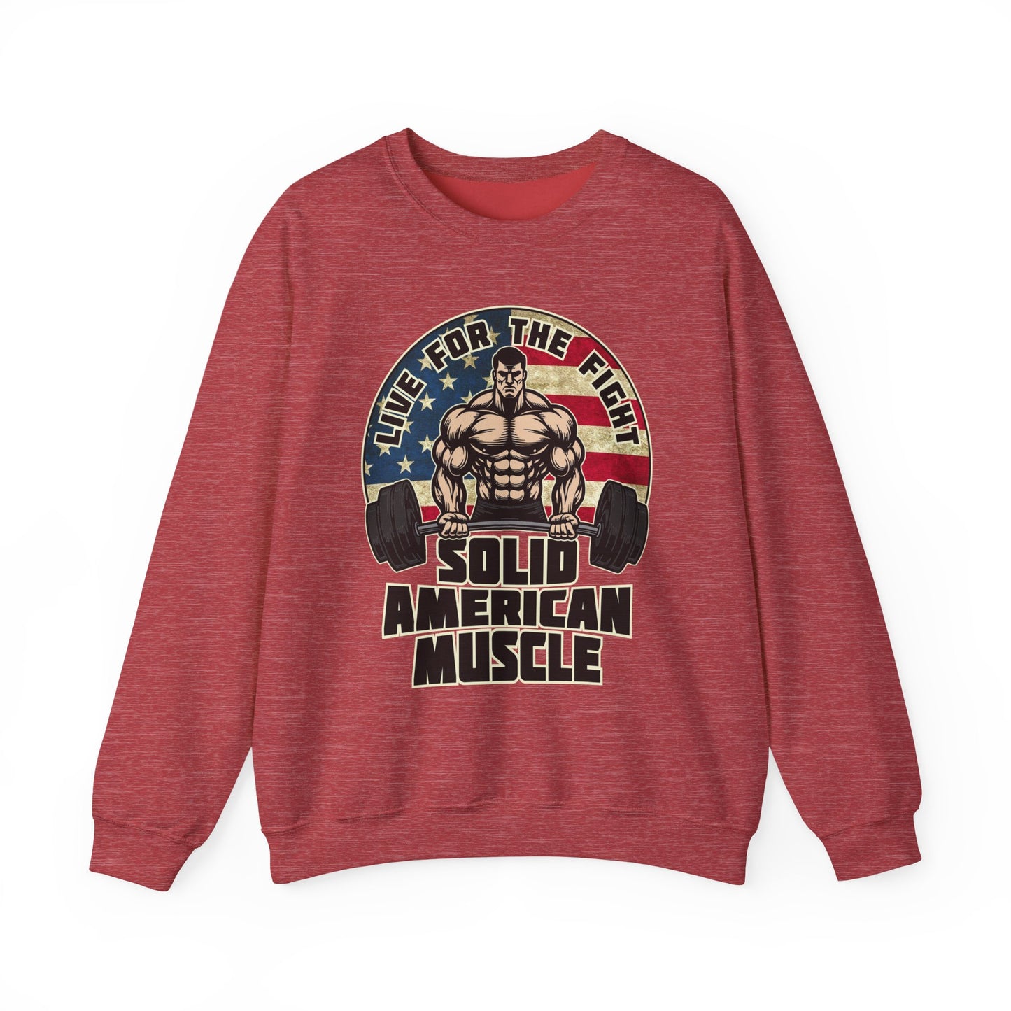 Solid American Muscle -Live for the Fight - Rustic Logo Sweatshirt