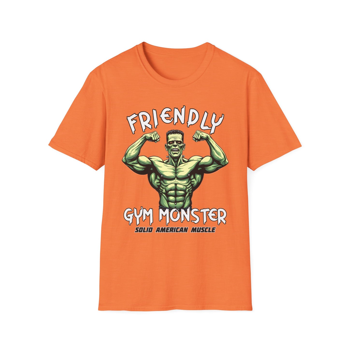 Solid American Muscle - Friendly Gym Monster - Halloween Frankenstein's Monster T-Shirt