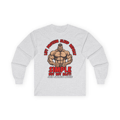 Solid American Muscle - Simple But Not Easy - Long Sleeve T-Shirt