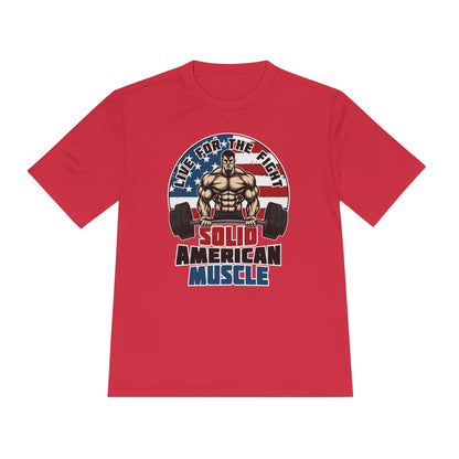 Solid American Muscle - Live for the Fight - Logo Moisture Wicking T-Shirt
