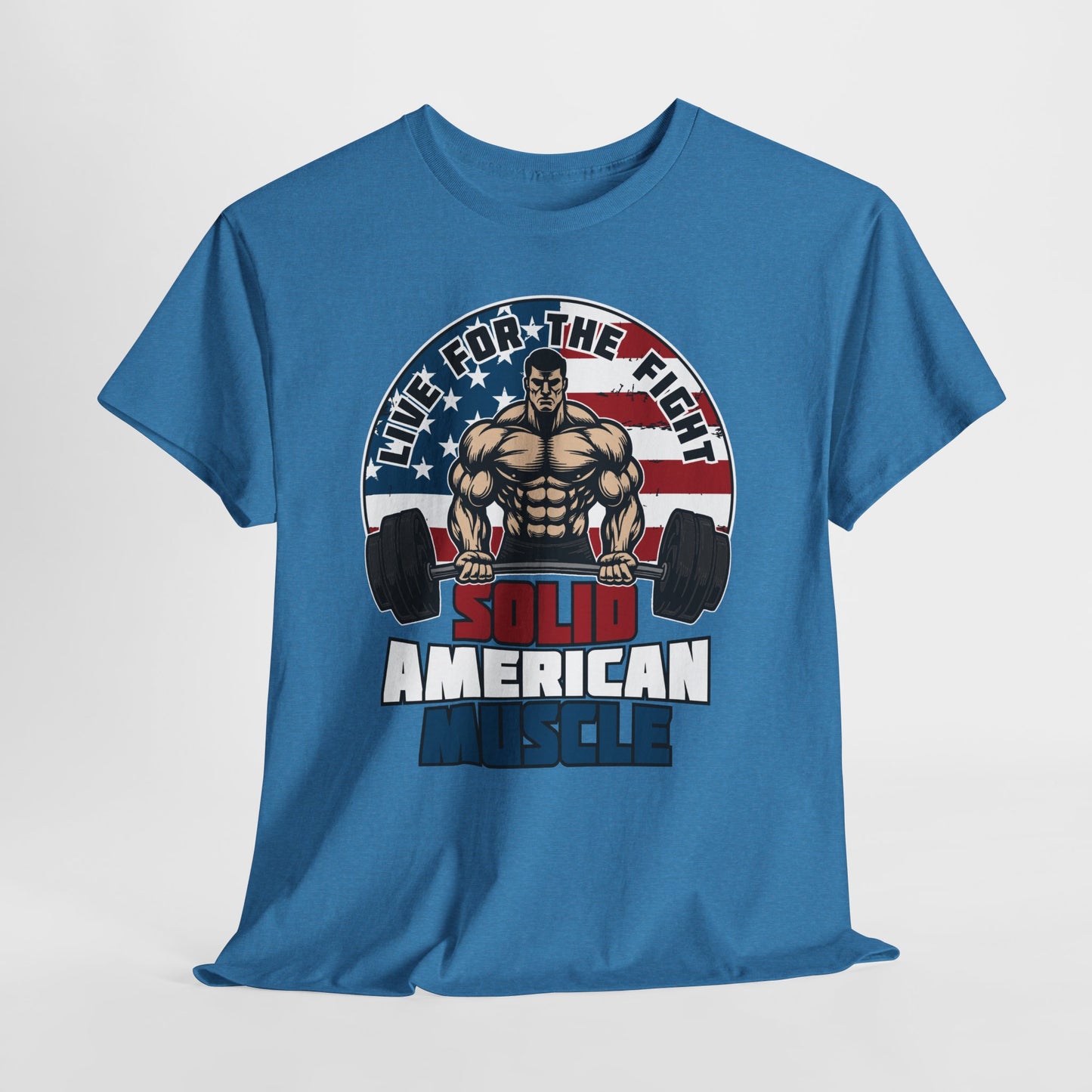 Solid American Muscle - Live for the Fight - Logo - Budget T-Shirt / Pump Cover
