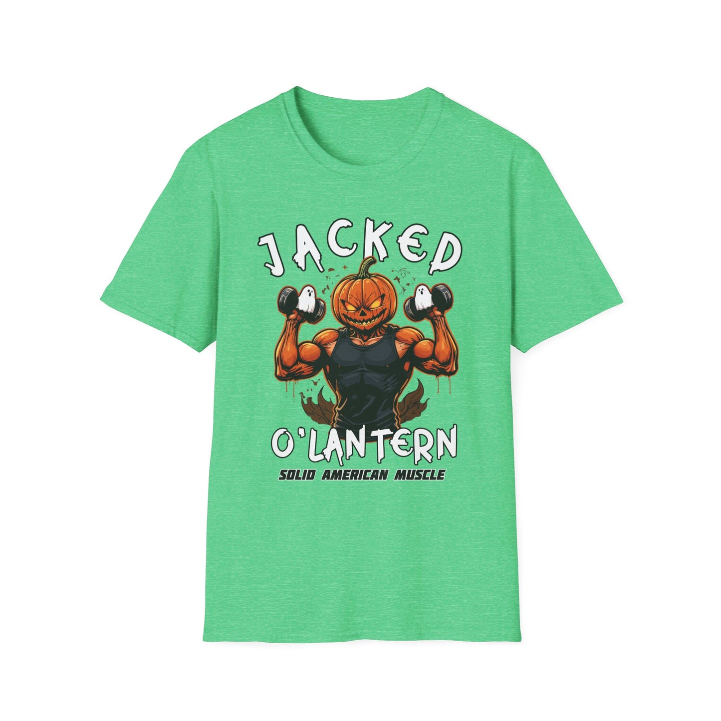 Solid American Muscle - Jacked O'Latern - Halloween Pumpkin T-Shirt