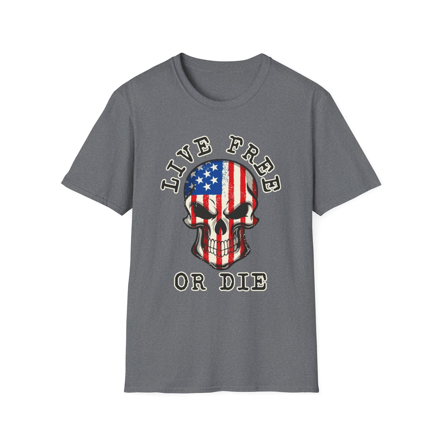 Patriot Collection - Live Free or Die - USA Skull - T-Shirt