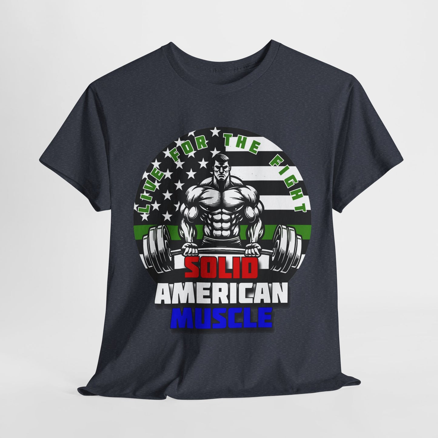 Solid American Muscle - Thin Green Line Logo Tribute T-Shirt