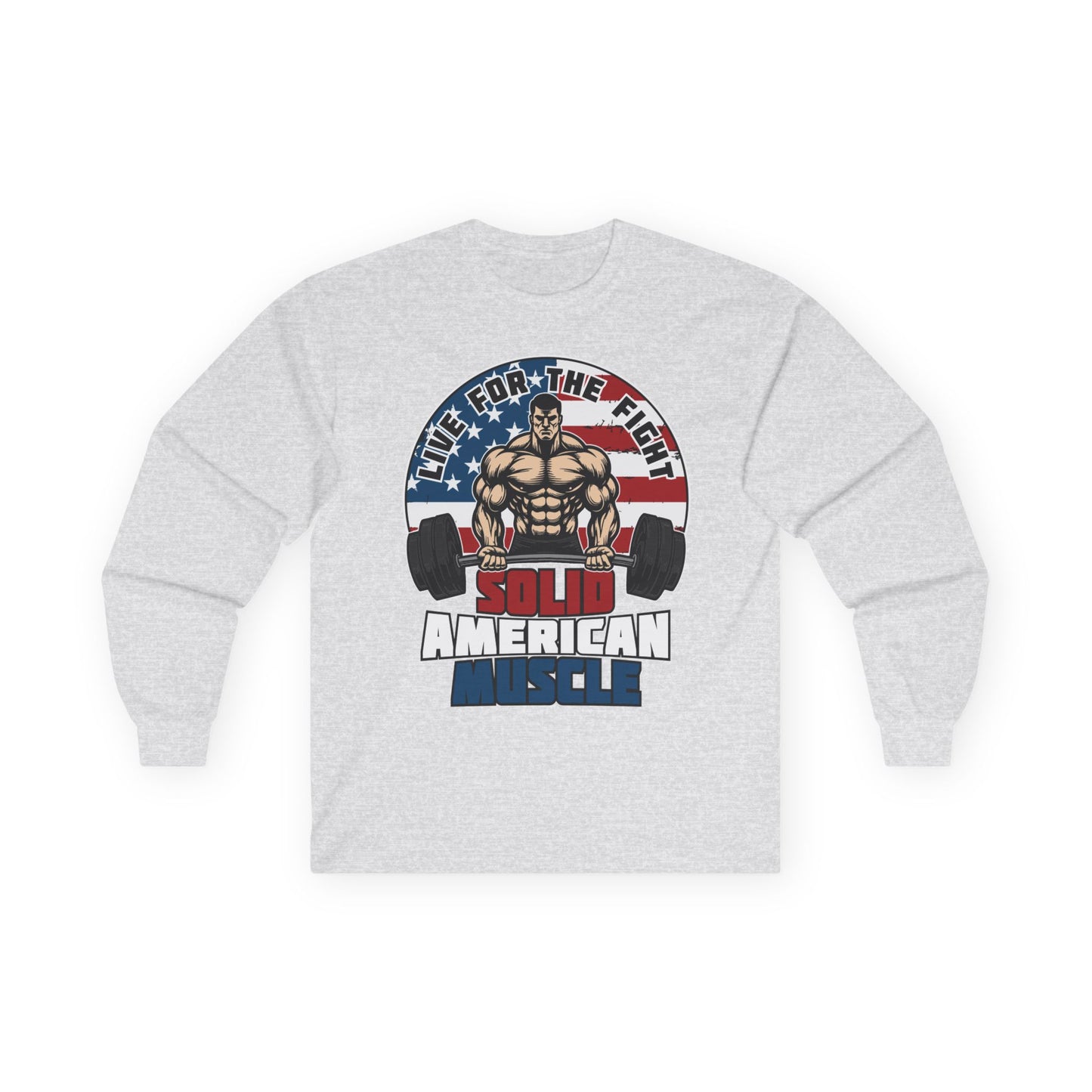 Solid American Muscle - Live for the Fight - Logo Long Sleeve T-Shirt