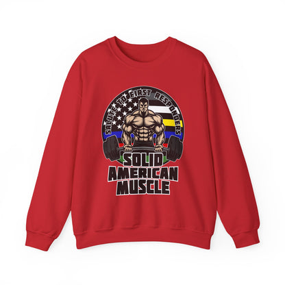 Solid American Muscle - Salute to First Responders - Logo T-Shirt