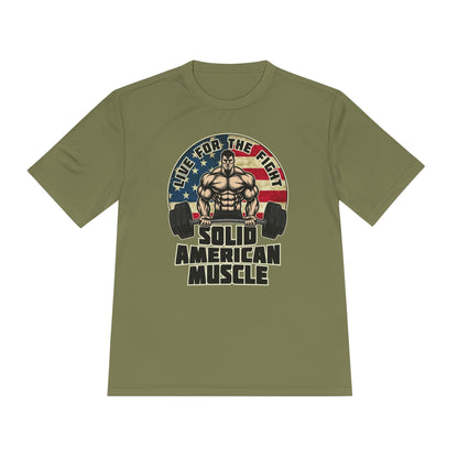 Solid American Muscle - Live for the Fight - Rustic Logo Moisture Wicking T-Shirt