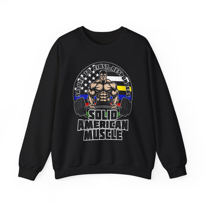 Solid American Muscle - Salute to First Responders - Logo T-Shirt