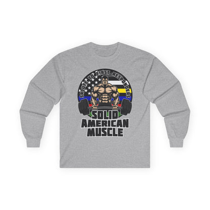 Solid American Muscle - Salute to First Responders - Logo Long Sleeve Tee