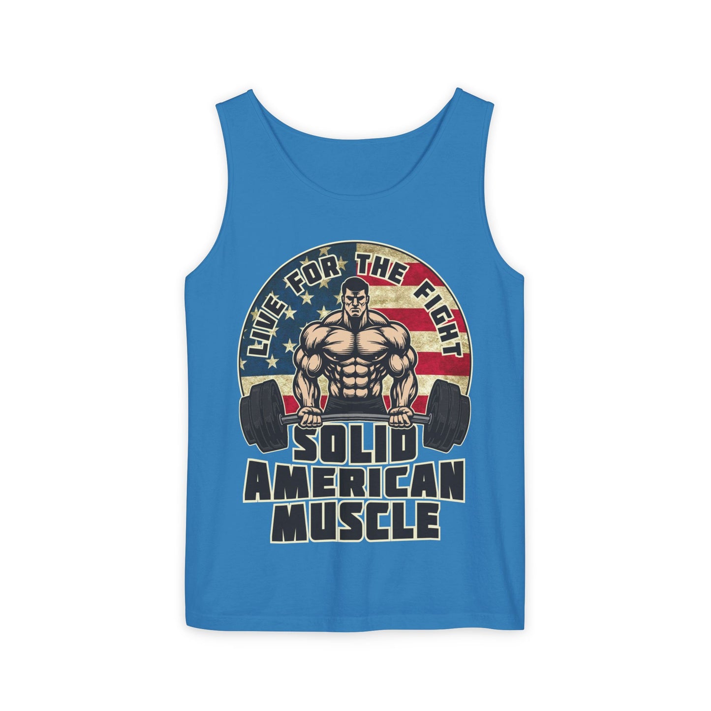 Solid American Muscle - Live for the Fight - Rustic Logo - Tank Top