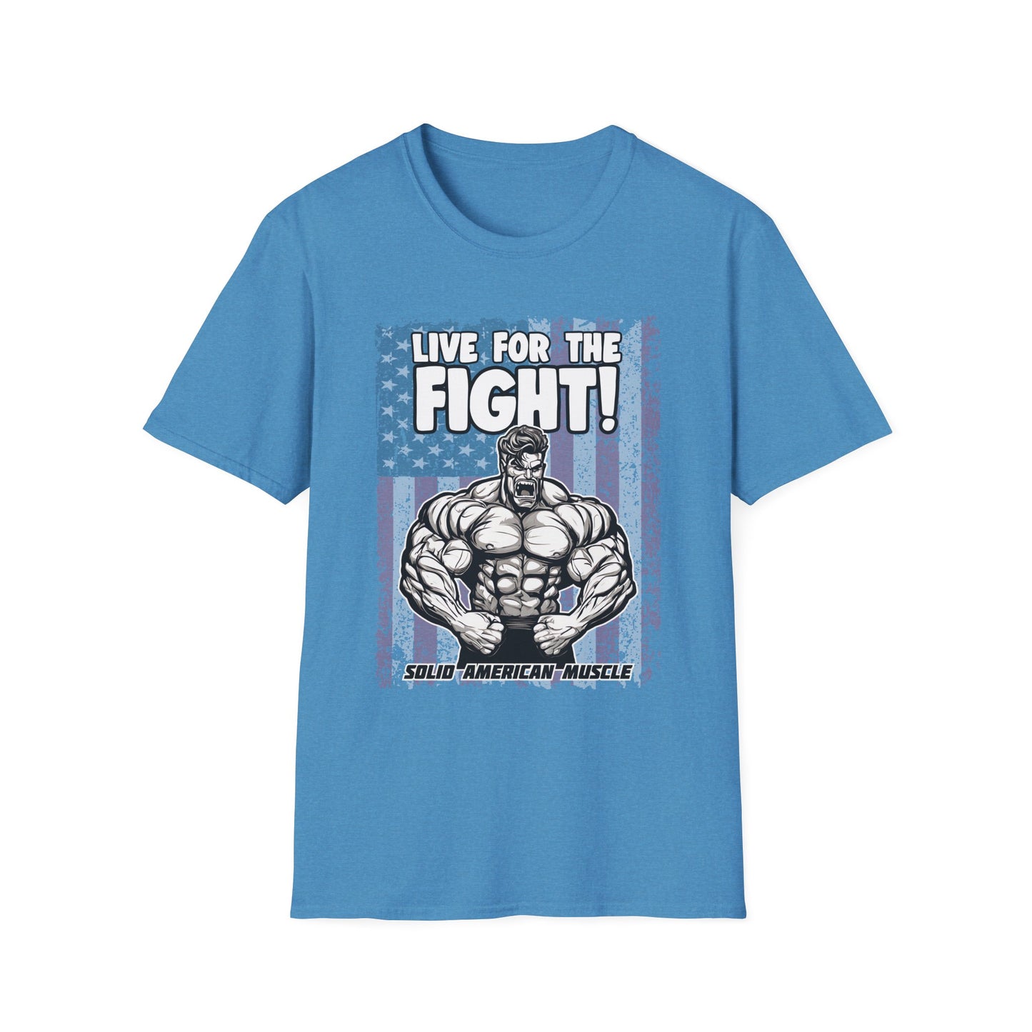 Solid American Muscle - Live for the Fight - USA Flag T-Shirt