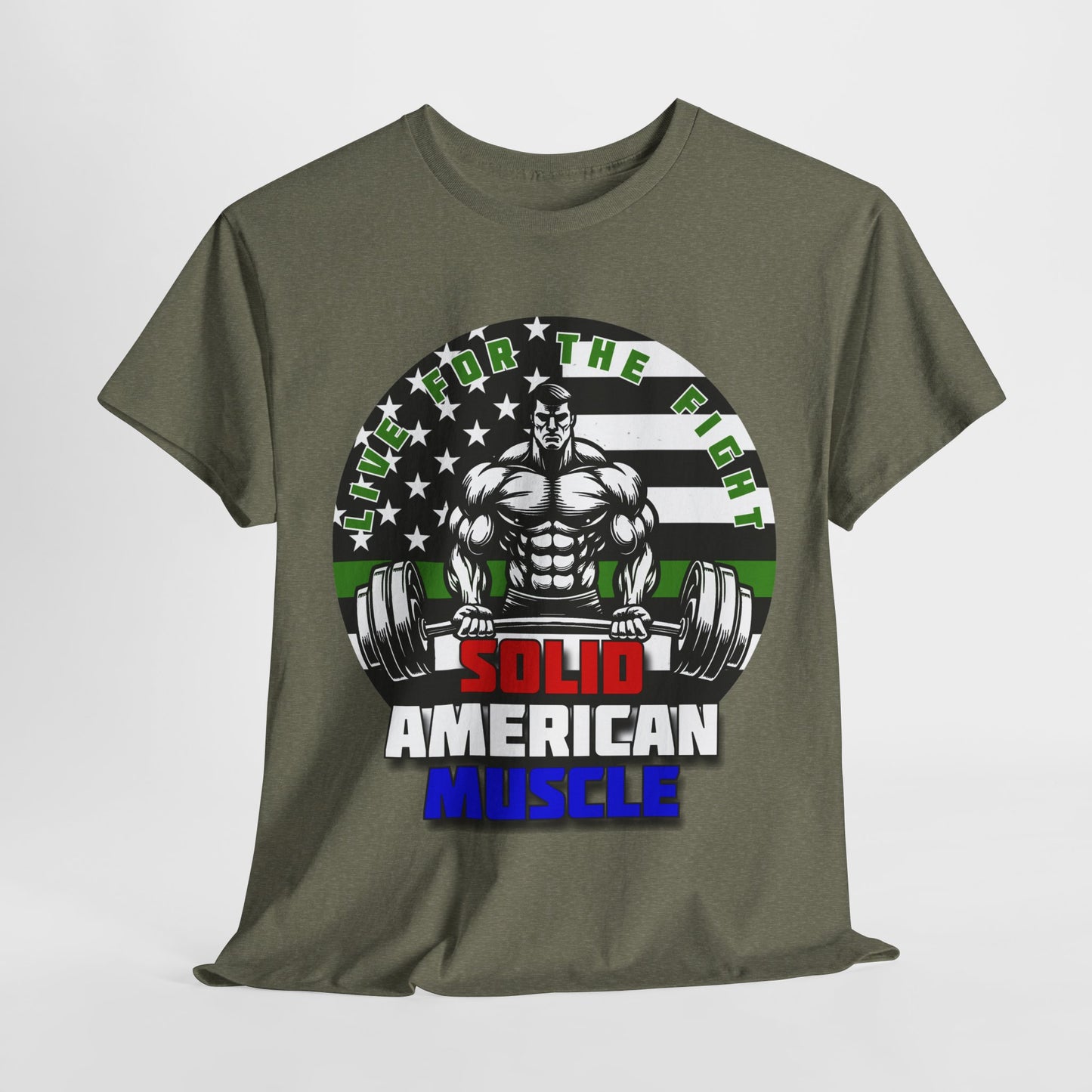 Solid American Muscle - Thin Green Line Logo Tribute T-Shirt