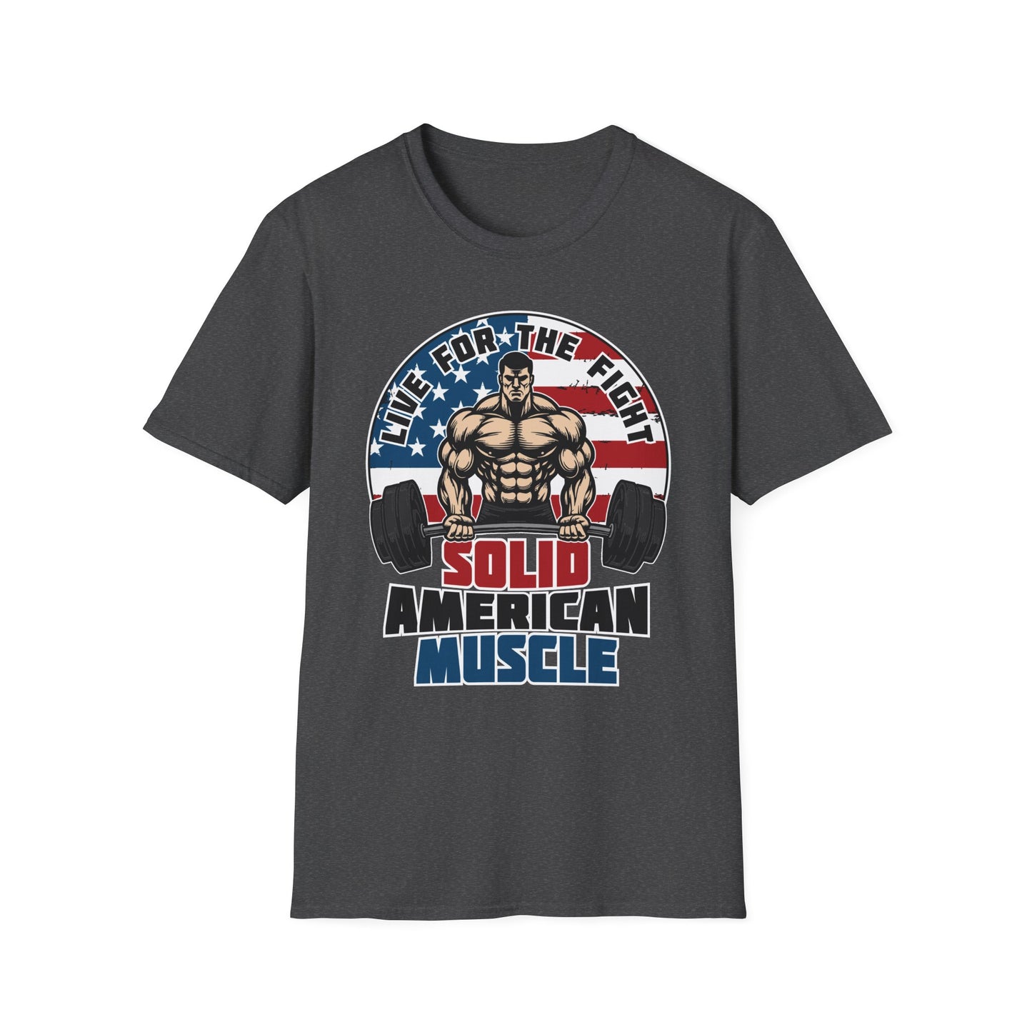 Solid American Muscle - Live for the Fight - Logo T-Shirt