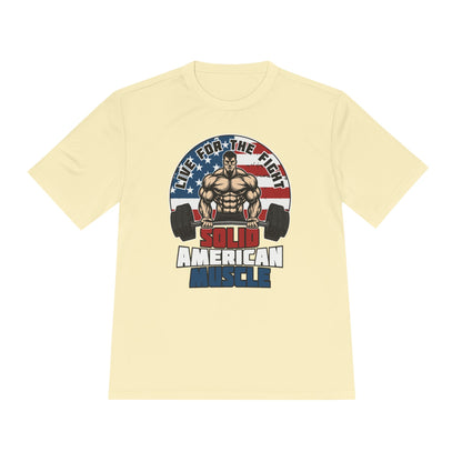 Solid American Muscle - Live for the Fight - Logo Moisture Wicking T-Shirt