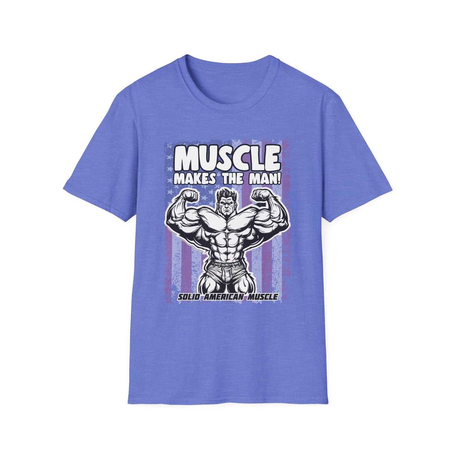 Solid American Muscle - Muscle Makes The Man - USA Flag T-Shirt