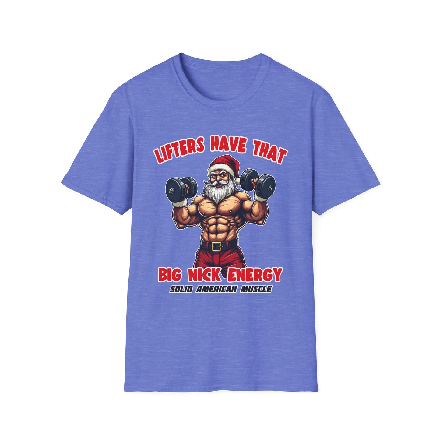Solid American Muscle - Big Nick Energy - Ripped Santa Christmas T-Shirt