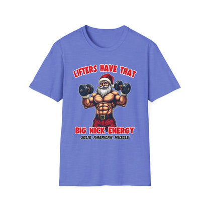 Solid American Muscle - Big Nick Energy - Ripped Santa Christmas T-Shirt