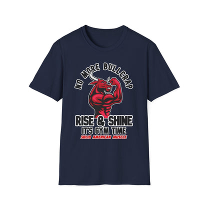 Solid American Muscle - Rise & Shine It's Gym Time - Red Bull T-Shirt