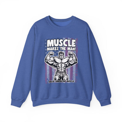 Solid American Muscle - Muscle Makes The Man - USA Flag Sweatshirt