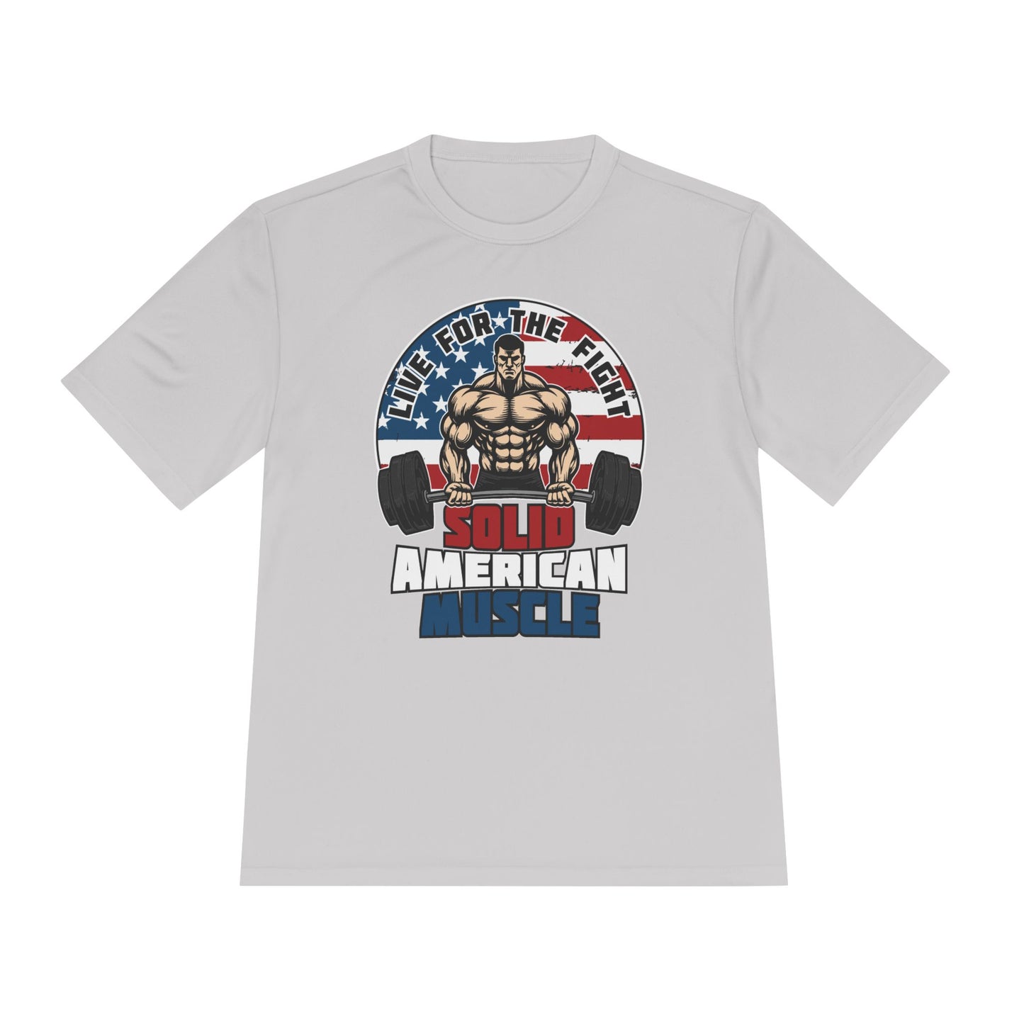 Solid American Muscle - Live for the Fight - Logo Moisture Wicking T-Shirt