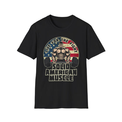 Solid American Muscle - Live for the Fight - Rustic Logo T-Shirt