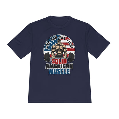Solid American Muscle - Live for the Fight - Logo Moisture Wicking T-Shirt