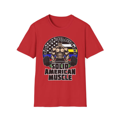 Solid American Muscle - Salute to First Responders - Logo T-Shirt