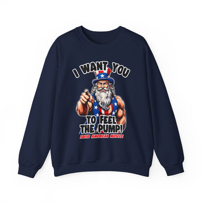 Solid American Muscle - I Want You to Feel the Pump! - Uncle Sam T-Shirt