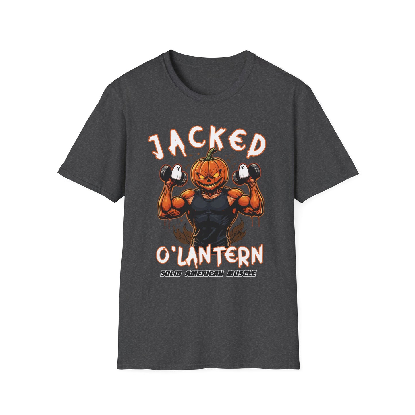 Solid American Muscle - Jacked O'Latern - Halloween Pumpkin T-Shirt