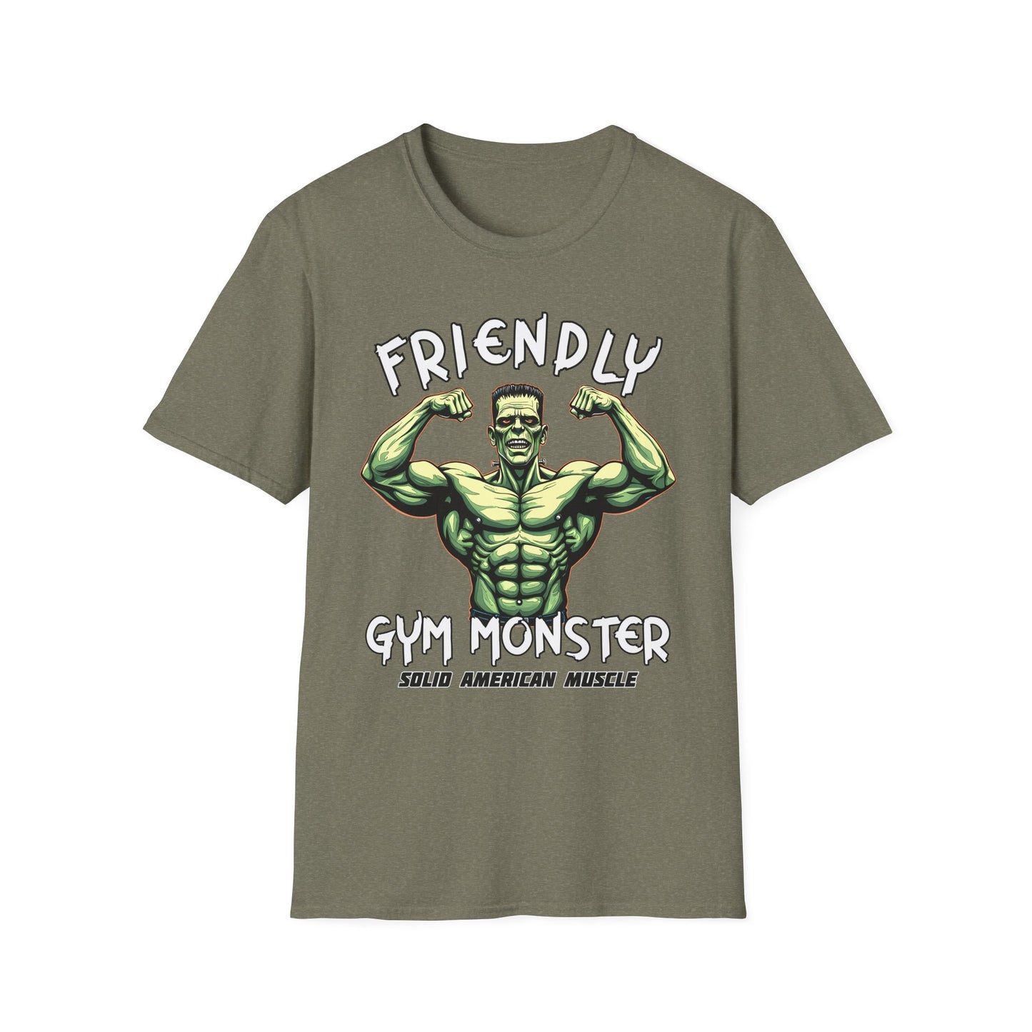 Solid American Muscle - Friendly Gym Monster - Halloween Frankenstein's Monster T-Shirt