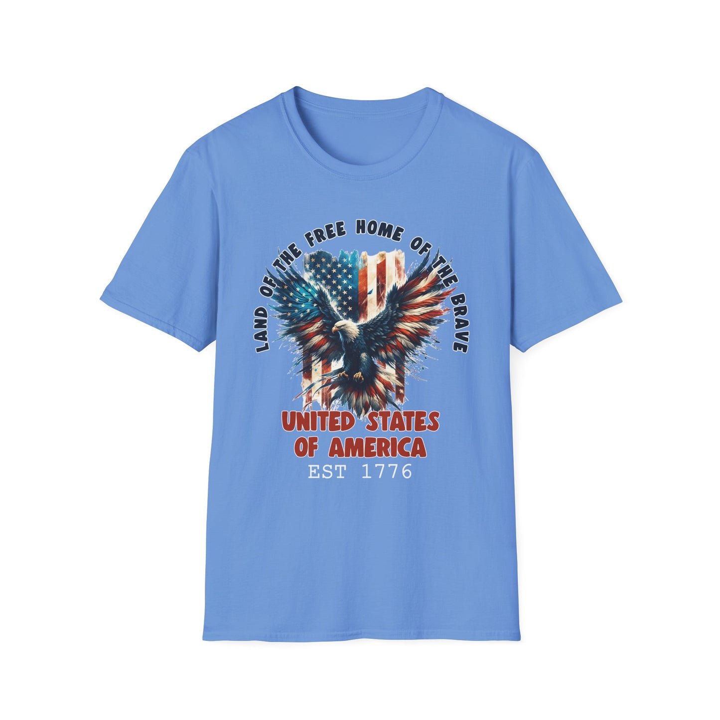 Patriot Collection - Land of the Free Home of the Brave - USA Flag Eagle T-Shirt